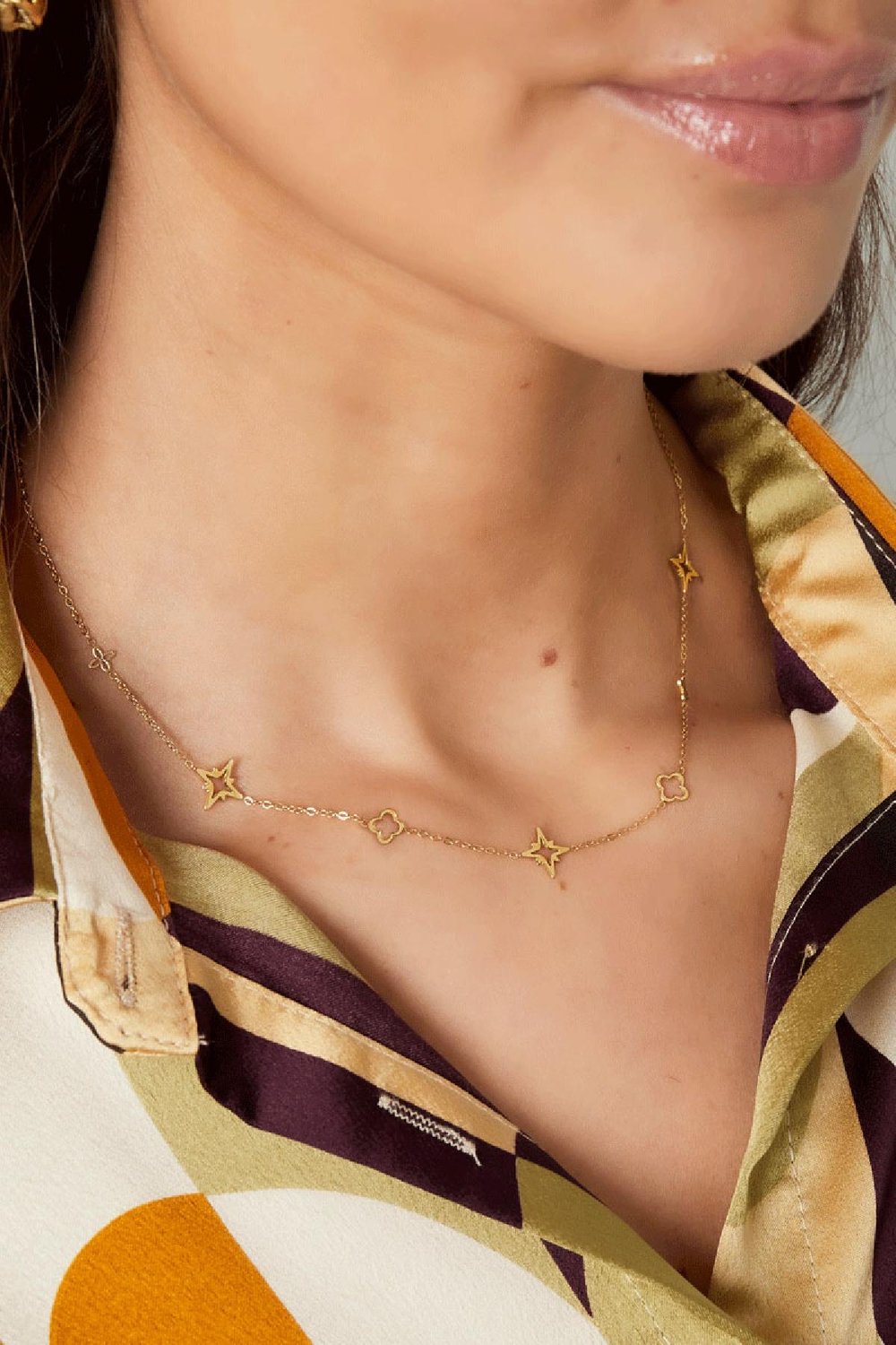 Necklace with charms Silver Color Stainless Steel h5Picture3